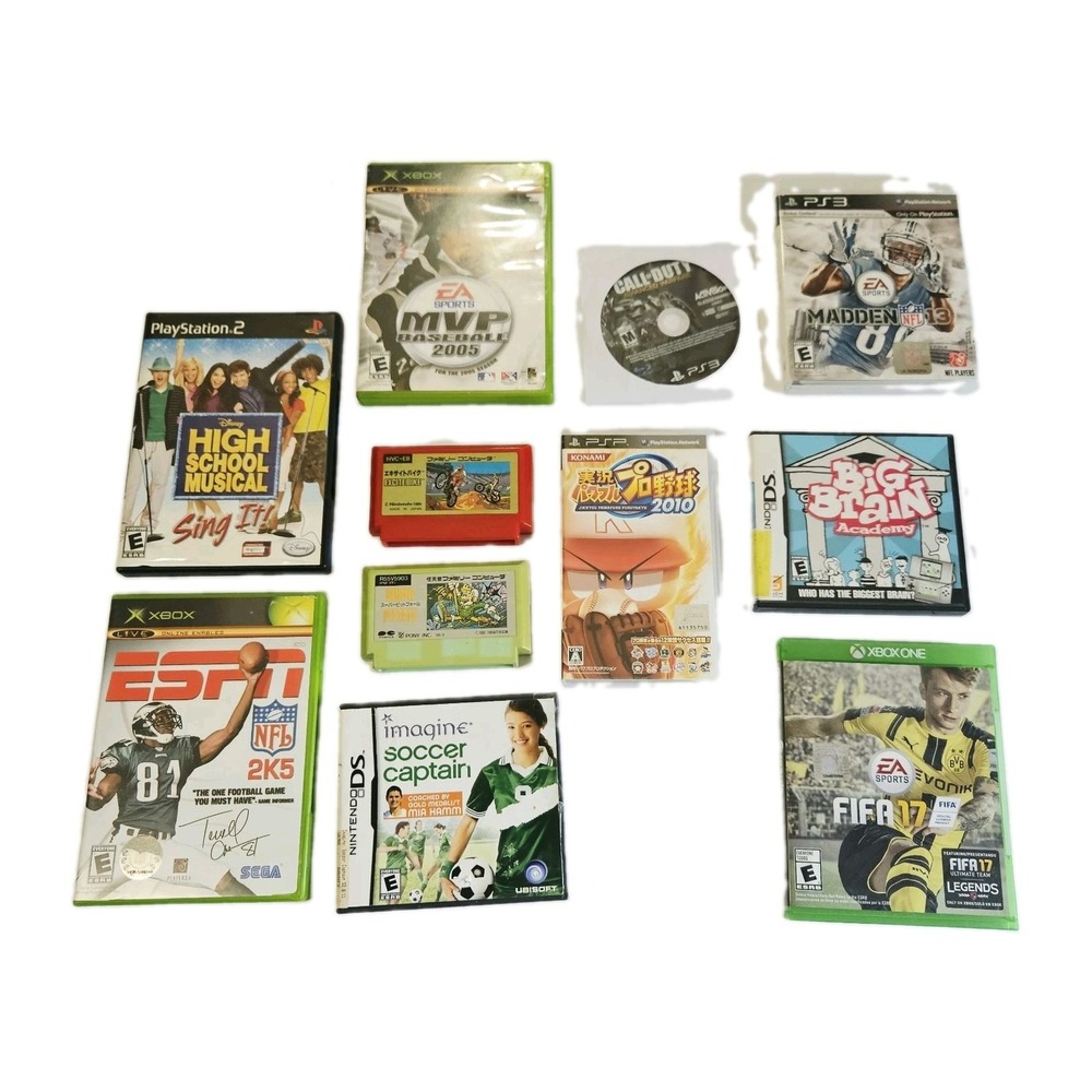 Assorted Game Lot Xbox 360 And Xbox 1, Ps2 And 3, Nintendo, Various Games